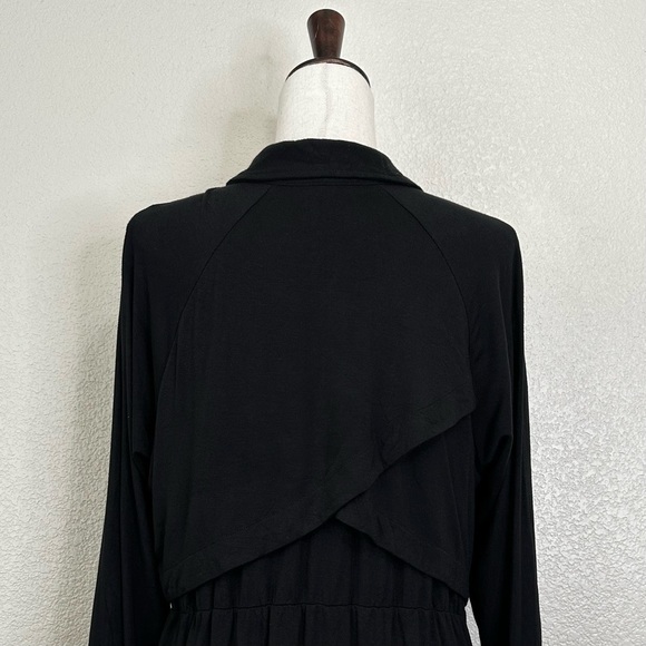 Soft Surroundings Black Criss-Cross Back Button Down Tunic Shirt, Sz Medium - Picture 9 of 13